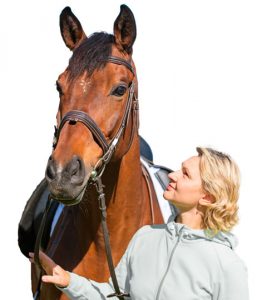 Rider with healthy horse in top condition