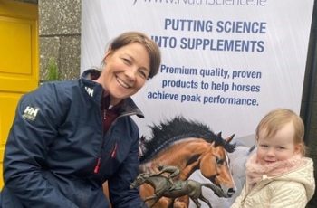 Louise and Aria Codd with the William Codd Perpetual Trophy for the winner of the TB class at the Stepping Stones League, sponsored by NutriScience.